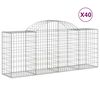 vidaXL Coșuri gabion arcuite 40 buc, 200x50x80/100 cm, fier galvanizat