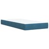 vidaXL Pat box spring cu saltea, albastru, 100x200 cm, catifea
