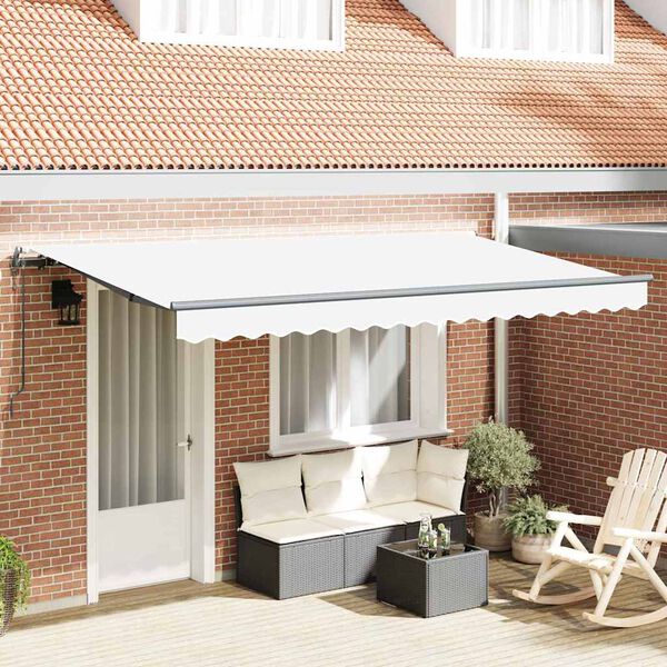 vidaXL Cortina Retractabilă Alb 400 x 200 cm țesătură