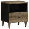 vidaXL Noptiera gri deschis 40x33x46 cm lemn masiv de mango