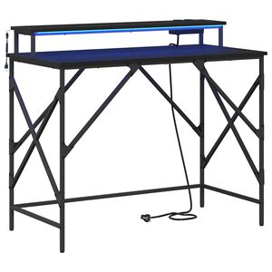 vidaXL Birou Stejar Negru 100 x 50 x 86,5 cm Lemn prelucrat