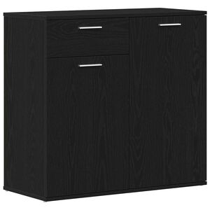 vidaXL Servantă, stejar negru, 80x36 x75 cm, lemn prelucrat