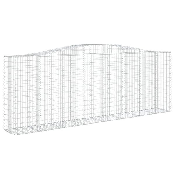 vidaXL Coșuri gabion arcuite 8 buc, 400x50x140/160 cm, fier galvanizat