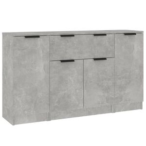 vidaXL Servante, 3 piese, gri beton, lemn prelucrat