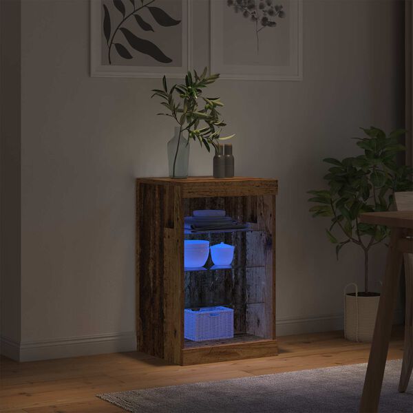 vidaXL Bufet LED Lemn vechi 41 x 37 x 67 cm Lemn compozit