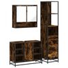 vidaXL Set de mobilier de baie din 3 piese din lemn de stejar afumat