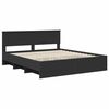 vidaXL Cadru de pat cu headboard Negru 180 x 200 cm Lemn compozit