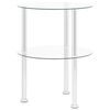 vidaXL Masă laterală 2 niveluri, transparent, 38 cm, sticlă securizată