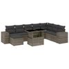 vidaXL Set canapele de grădină, 9 piese, cu perne, gri, poliratan