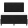 vidaXL Pat cu arcuri cu headboard Negru 160 x 200 cm Catifea
