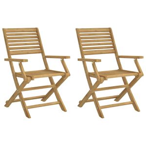 vidaXL Scaune grădină pliante 2 buc 54,5x61,5x86,5cm lemn masiv acacia
