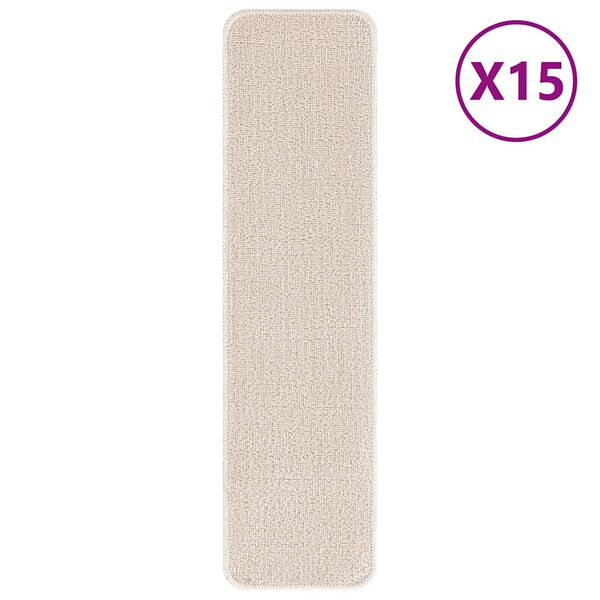 vidaXL Tălpici Antiderapante pentru Trepte 15 pcs Crem 75 x 20 cm PP