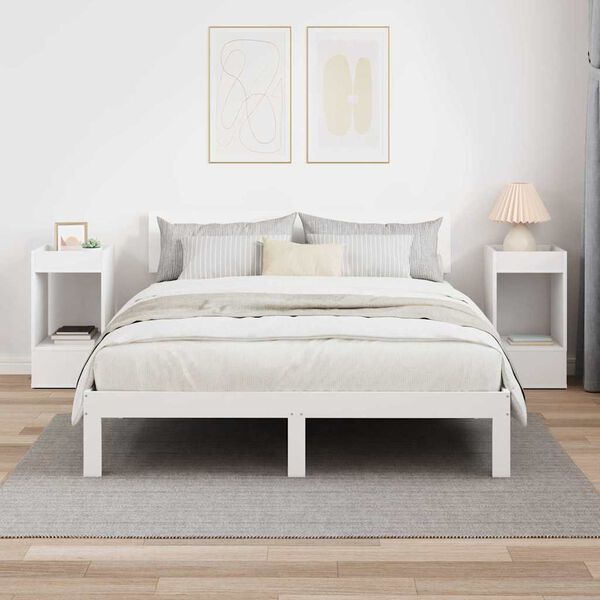 vidaXL Masă laterală 2 pcs Alb 30 x 30 x 56 cm Lemn compozit