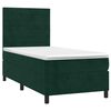 vidaXL Pat box spring cu saltea, verde &icirc;nchis, 90x190 cm, catifea