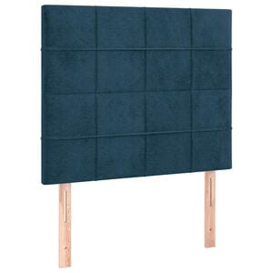vidaXL Tăblie de pat albastru &icirc;nchis 80x5x118/128 cm catifea