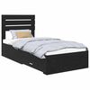 vidaXL Cadru de pat cu sertar Stejar Negru 90 x 200 cm Lemn prelucrat