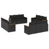 vidaXL Set canapele de grădină, 12 piese, cu perne, negru, poliratan