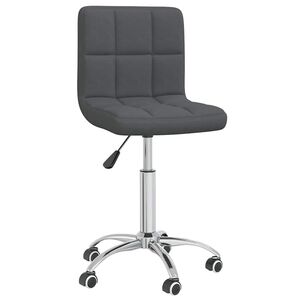 vidaXL Scaun de birou pivotant, gri &icirc;nchis, material textil