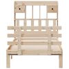 vidaXL Pat cu bibliotecă fără saltea, 100x200 cm, lemn masiv pin