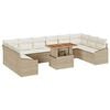 vidaXL Set de masă pentru grădină cu pernă 11 pcs Bej și crem