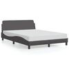 vidaXL Cadru de pat, Dover, gri, 140x190 cm, piele ecologică