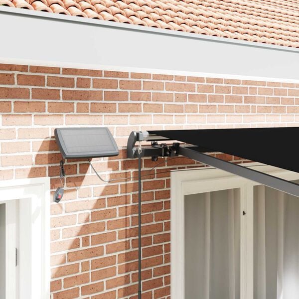 vidaXL Cortina Retractabilă Manual Negru 300 x 250 cm țesătură