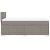 vidaXL Pat box spring cu saltea, gri taupe, 90x190 cm, textil