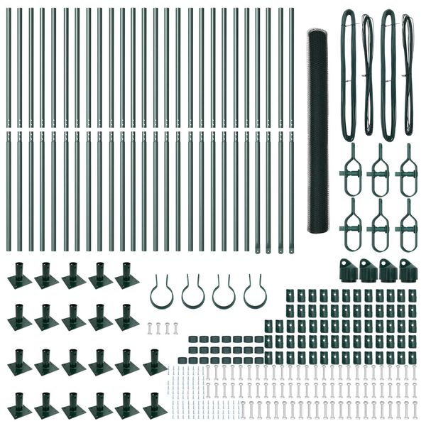 vidaXL St&acirc;lp de gard. Verde 50 x 1,6 m (plasă de 25 mm) Oțel și PVC