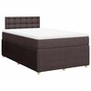 vidaXL Pat box spring cu saltea, maro &icirc;nchis, 120x200 cm, textil