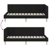 vidaXL Cadru de pat colțar cu headboard Negru 100 cm x 200 cm Catifea