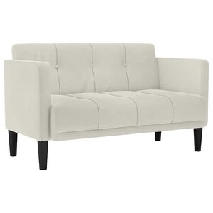 vidaXL Canapea loveseat, crem, 111 cm, catifea