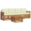 vidaXL Set de canapele de exterior 5 buc. Natural și Crem
