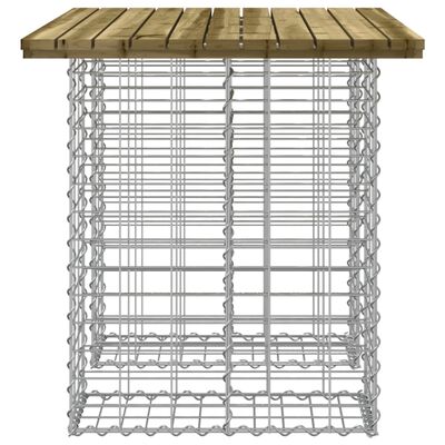 vidaXL Bancă grădină, design gabion, 100x70x72 cm, lemn pin impregnat