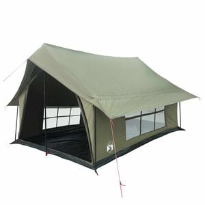 vidaXL Tent Cabină Verde Army 340 x 246 x 210 cm Bumbac sintetic
