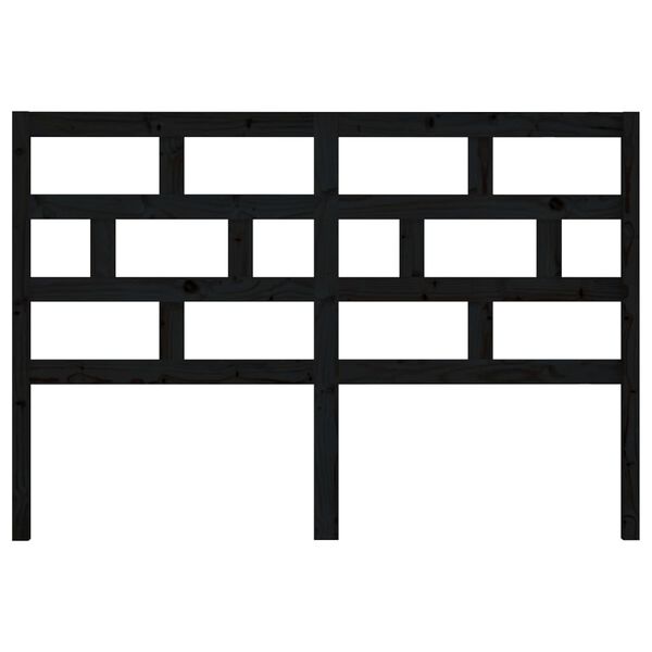 vidaXL Tăblie de pat, negru, 156x4x100 cm, lemn masiv de pin