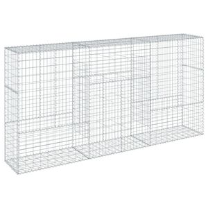 vidaXL Coș gabion cu capac, 300x50x150 cm, fier galvanizat