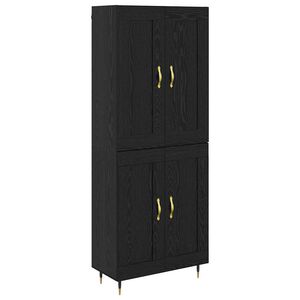 vidaXL Bufet Stejar Negru 69,5 x 34 x 90 cm Lemn compozit