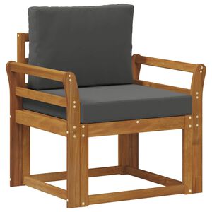 vidaXL Canapea de exterior Lemn de acacia solid și poliester natural