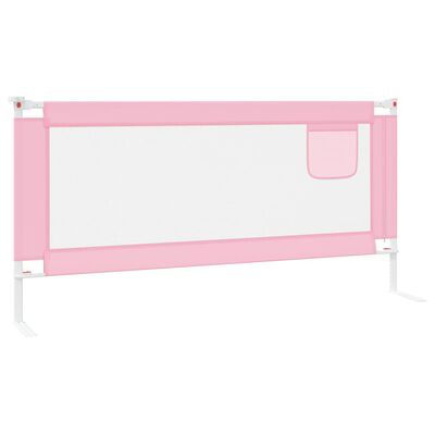 vidaXL Balustradă de protecție pat copii, roz, 190x25 cm, textil