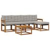 vidaXL Set de canapele de exterior 6 buc. Natural și gri deschis