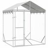 vidaXL Padoc de exterior cu acoperiș argintiu 2x2x2,5m oțel galvanizat