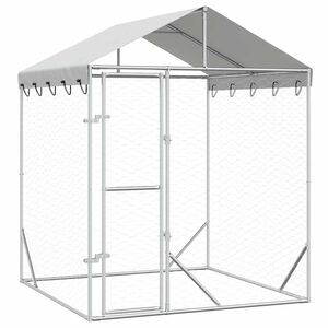 vidaXL Padoc de exterior cu acoperiș argintiu 2x2x2,5m oțel galvanizat