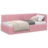 vidaXL Cadru de pat colțar cu headboard Roz 90 cm x 190 cm Catifea