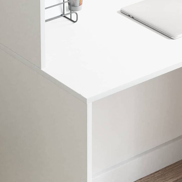 vidaXL Birou cu raft cu depozitare Alb 102 x 50 x 124 cm Lemn compozit