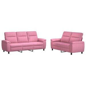 vidaXL Set de canapea 2 pcs Roz Țesătură