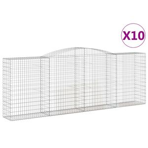 vidaXL Coșuri gabion arcuite 10 buc, 400x50x140/160cm, fier galvanizat