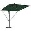 vidaXL Parasol banana cu brațe Verde 249 x 249 x 250 cm
