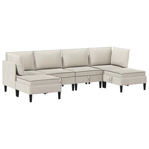 vidaXL Set de mobilier pentru living 6 buc. Ovăz Țesătură