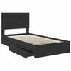 vidaXL Pat cu storage cu headboard Negru 100 x 200 cm Lemn compozit