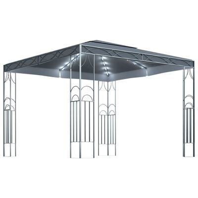vidaXL Pavilion cu șir de lumini LED, antracit, 300x300cm